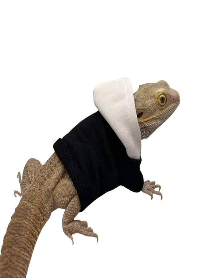 TTMIMIK Bearded Dragons Hoodie & Sweater - Handmade Adjustable Sweater Reptile Jacket Shirt for Skin Protection Small Animal Costume Apparel for Lizard Bearded Dragon Guinea Pig Ferret (Black) - Image 1