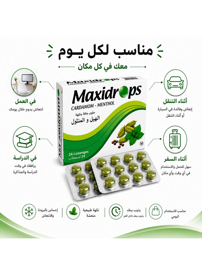 Maxidrops Cardamom & Menthol Lozenges with Sage, Bergamot & Clove, 24 Lozenges – Throat & Breath Freshening - Image 5