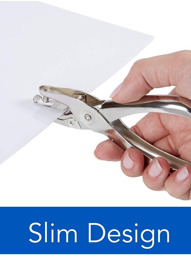 CRAFT MAGIC Single Hole Punch, 5-Sheet Capacity, Chrome Office Paper Punch for DIY Crafts, Home, School, and Office Supplies - Perfect for Scrapbooking, Craft Projects, Cardmaking, and Precision Paper Cutting  - Image 3