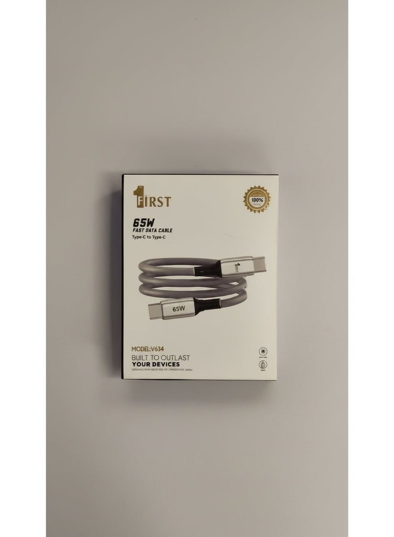 فيرست 1 كابل فرست 1 v20 + v634  بقدرة 65 واط لشحن الهواتف بنظام الشحن السريع, مع منافذ Type-C إلى Type-C - Image 4
