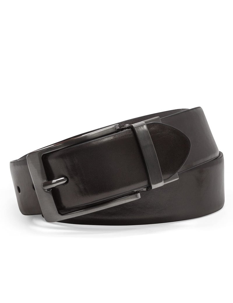 Steve Madden Reversible Men's Dress Casual Every Day Leather Belt, Black/Brown (Burnished), 34 - Image 2