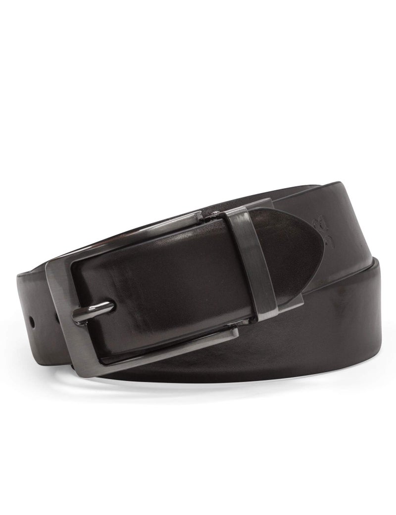 Steve Madden Reversible Men's Dress Casual Every Day Leather Belt, Black/Brown (Burnished), 34 - Image 3