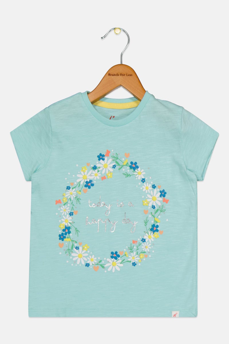 Hamleys Toddlers Girl Graphic Print Short Sleeve T-Shirt, Light Blue - Image 3