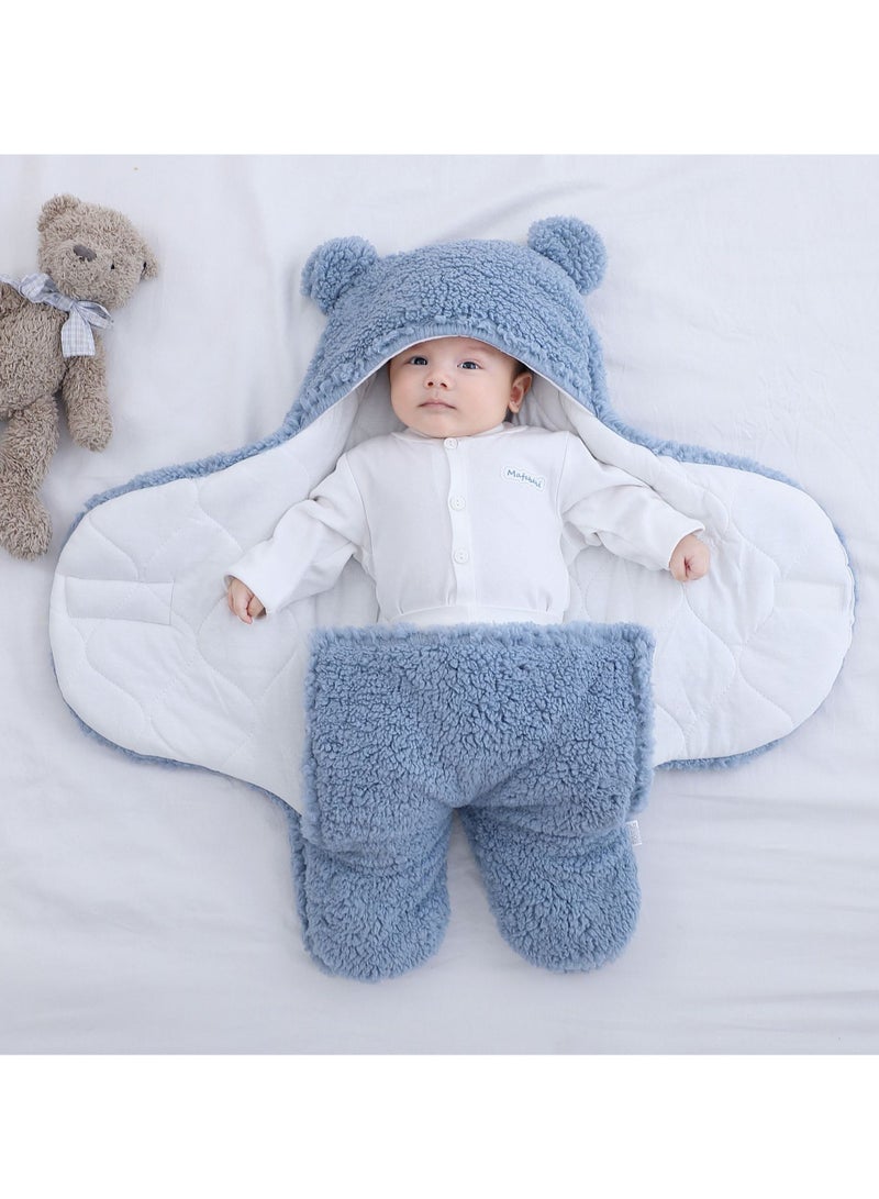 Baby sleeping bag, super soft fluffy wool, newborn reception blanket, boys' and girls' clothes, sleeping clothes (3M)  - Image 1