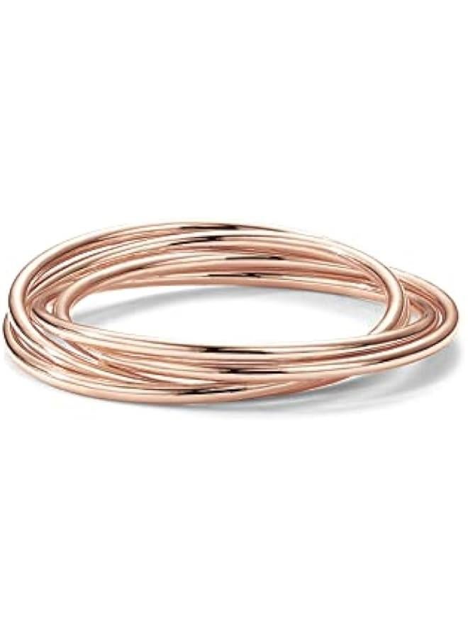 PAVOI 14K Plated Interlocked Rolling Anxiety Fidget Ring for Women and Men - Stacking Gold Ring - Image 3