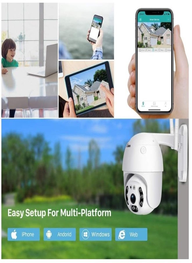 MAYUMI 5MP Outdoor Smart WiFi Wireless CCTV Security Camera | Colored Light Vision | 2-Way Audio | Motion Track | Support 128 GB Micro SD Card Slot Dome Camera K-803 (Not Included Memory Card) - Image 4