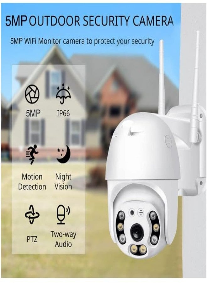 MAYUMI 5MP Outdoor Smart WiFi Wireless CCTV Security Camera | Colored Light Vision | 2-Way Audio | Motion Track | Support 128 GB Micro SD Card Slot Dome Camera K-803 (Not Included Memory Card) - Image 2