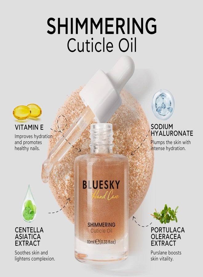 Bluesky Shimmering Cuticle Oil for Nails - Safflower Seed, Jojoba, Olive, Vitamin E, and Botanical Essential Oils - Nourishing, Hydrating, Healthy Nail Care, 10ml - Image 2