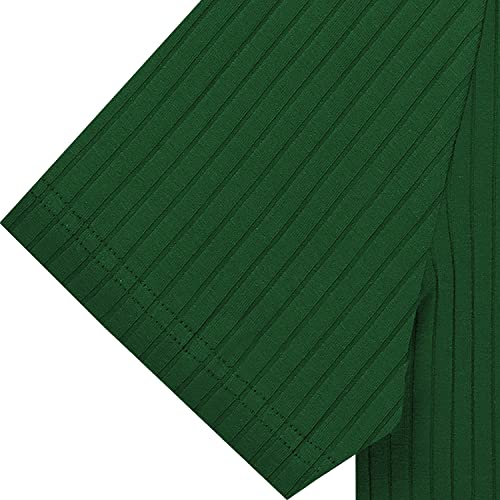 Gnvviwl Men's Muscle V Neck Polo Shirts Slim Fit Short Sleeve Cotton Golf T-Shirts Ribbed Knit Soft Tees Green - Image 4