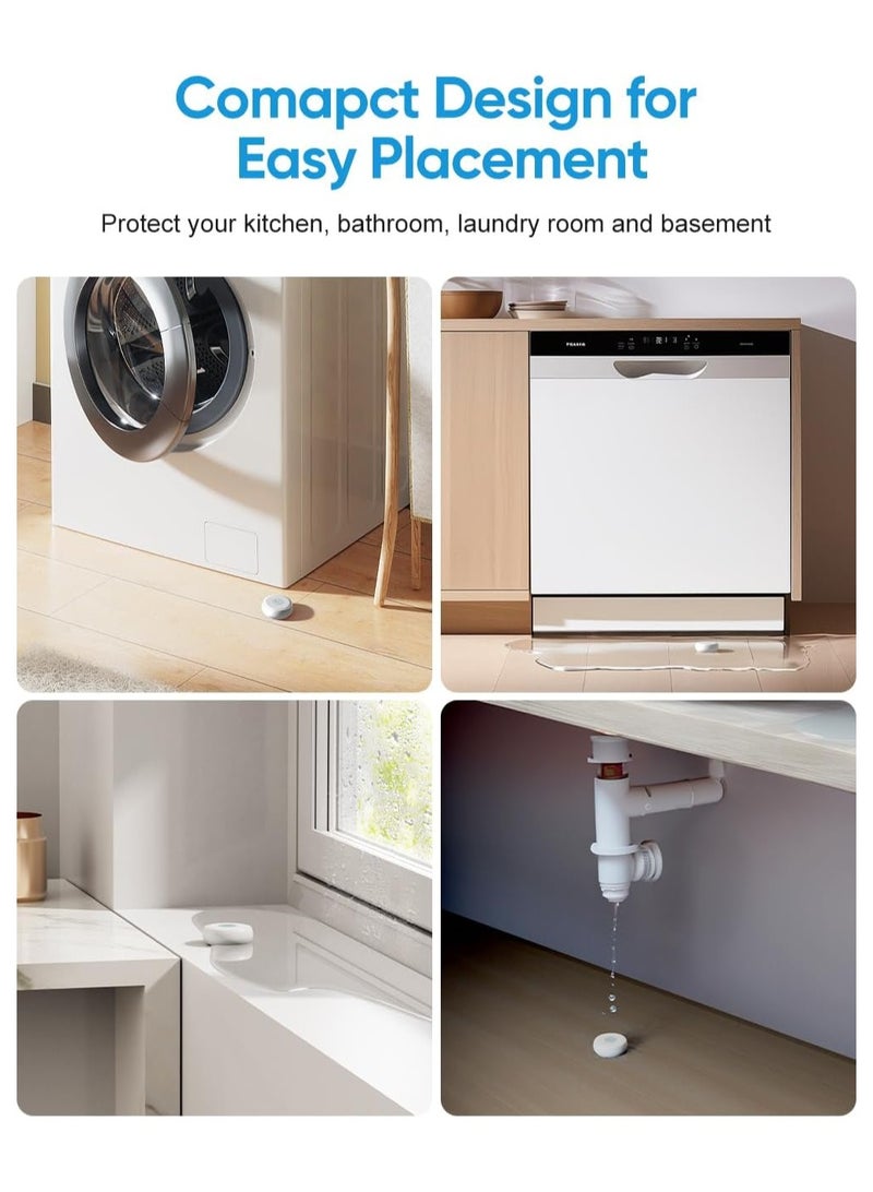 Water Leak Sensor Water Sensor Wireless Water Leak Detector with App Notifications Flood Detection for Smart Home Water Alarm for Kitchen Bathroom Basement Requires Zigbee Gateway/Hub - Image 3