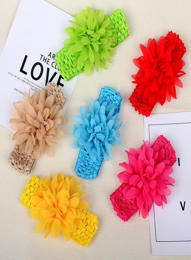ADORNISH Baby Girls Headbands, Chiffon Flower Hair Bands, 12 Pieces, Soft Stretchy Hair Accessories for Newborns to Kids - Image 4