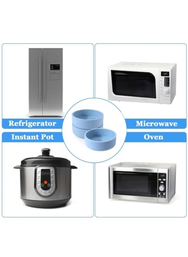 SYOSI Silicone Air Fryer Egg Mold, 3 Pcs Reusable Nonstick Egg Bites Pan with Lid, Sous Vide Egg Bite Maker, Alternative to Microwave Egg Cooker, Dishwasher Safe, BPA Free, Air Fryer Accessories, Blue - Image 1