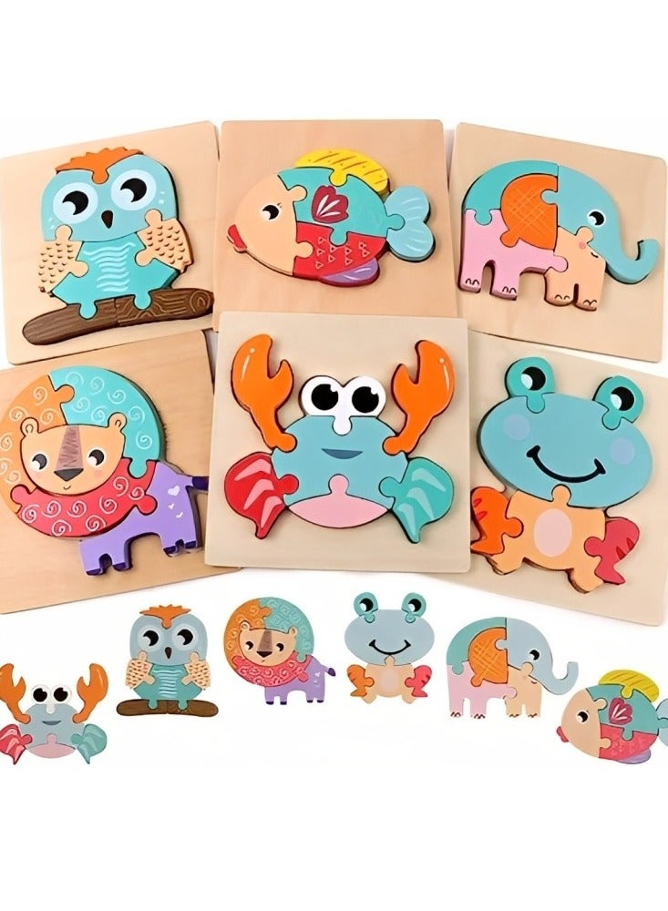 Wooden 3D Jigsaw Puzzle Fish Small Shape for Toddlers, Teacher Parents Early Learning Support Tools, Attractive Colors and Patterns, Montessori Motor and Sensory Skills Develop Toys, Ideal Gift - Image 5