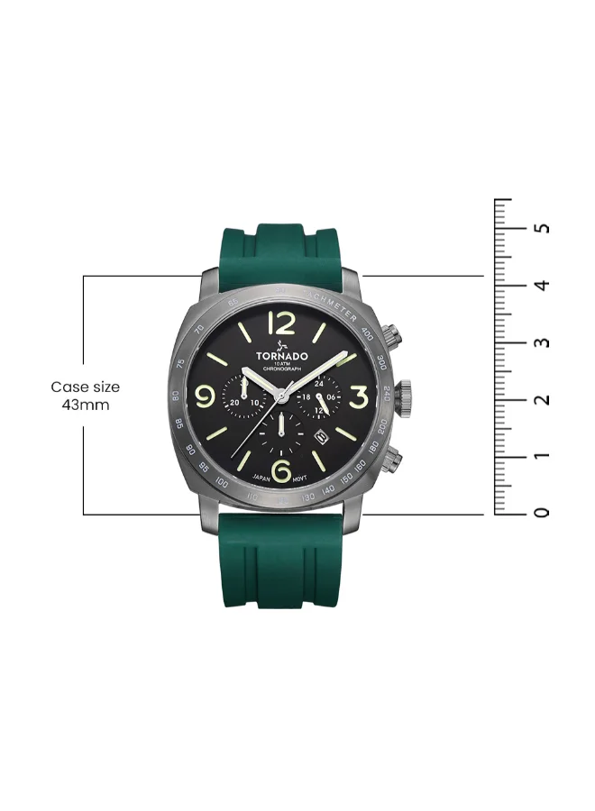 Tornado green Men's High Quality Flexible And Durable Silicone Chronograph Watch T9102-XSHB - 43mm mm for Men | Best Price UAE