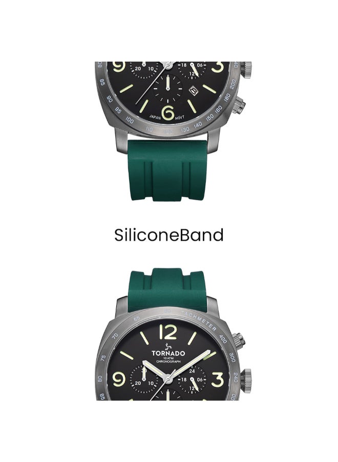 TORNADO Men's Silicone Chronograph Watch T9102-XSHB - 43x52 mm - Image 5