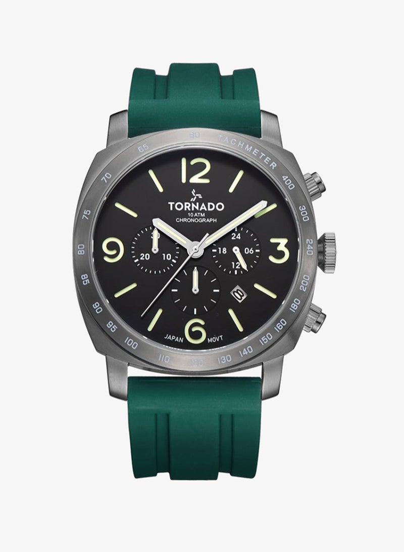 TORNADO Men's High Quality Flexible And Durable Silicone Chronograph Watch T9102-XSHB - 43mm mm - Image 1
