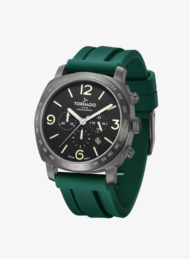 TORNADO Men's High Quality Flexible And Durable Silicone Chronograph Watch T9102-XSHB - 43mm mm