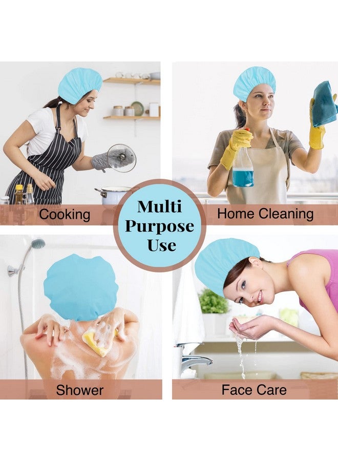 BodyHerbals BodyHerbals Reusable & Water Proof Shower Caps (Pack Of 3 ) in a Beautiful Zip Bag For Women & Men| Shower Caps -For Homes Spas, Salons, Hair Treatments & Hotels |Travel Essential|Elastic & Free size  - Image 5