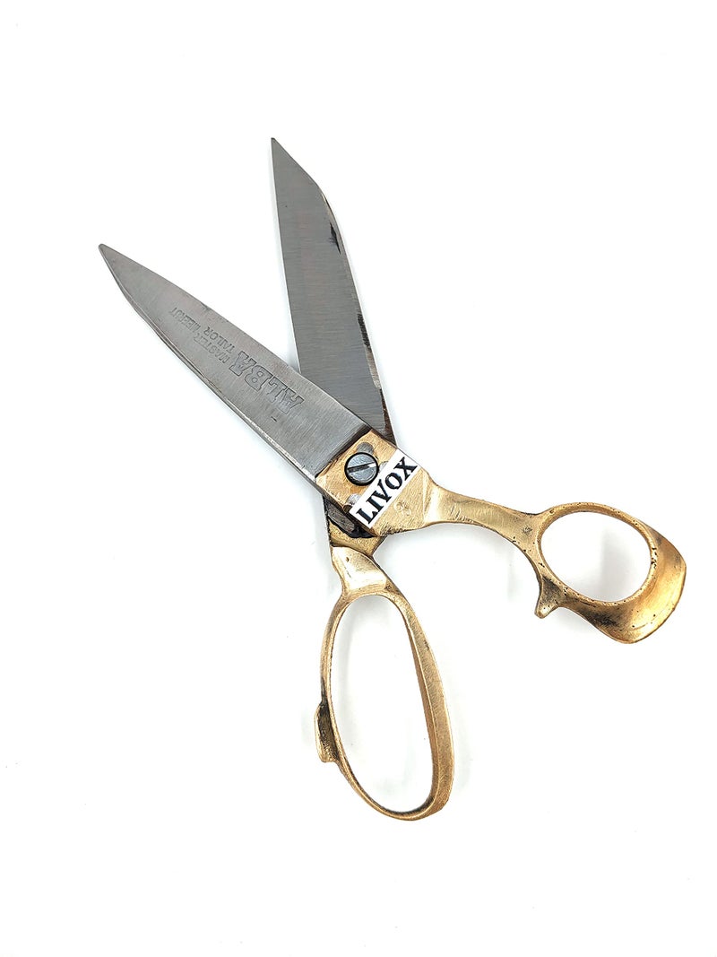 LIVOX® Professional Stainless Steel Heavy Duty Tailor Scissors for Fabric, Cloth Cutting Scissor with Brass Finish Handle (10 inch, Gold) - Image 1