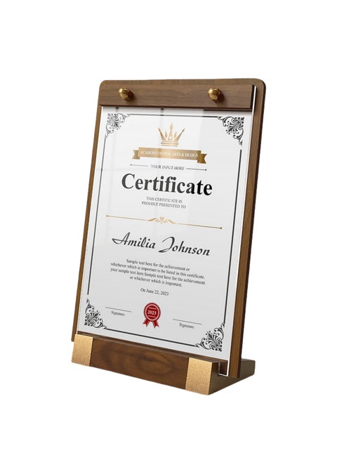 Acrylic Certificate Display Stand Organize Photo Frames Document Holder for Organize Photo Frames(Vertical Style)
