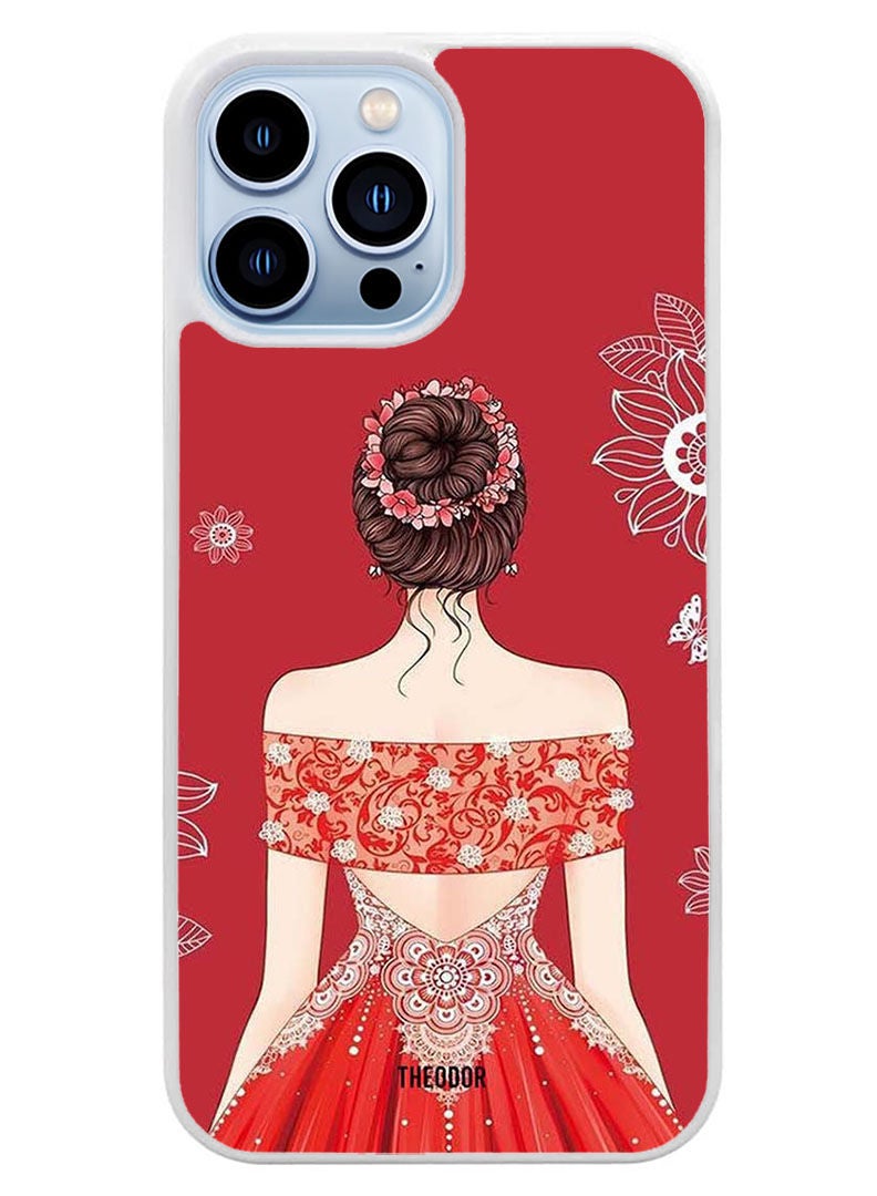 Theodor Protective Case Cover For APPLE IPHONE 14 Pro Max Cute Ladyy (White Bumper) - Image 1