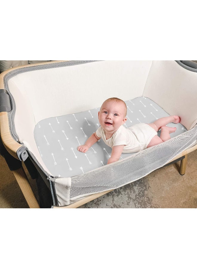 BaeBae Goods Bassinet Bed Sheets – Premium Bassinet Fitted Sheet for Halo, Mika Micky, Maxi COSI & Others - 4 Pack 100% Jersey Knit - Bassinet Bedding for Standard Size Oval or Halo Bassinet Pads for Boys & Girls - Image 2