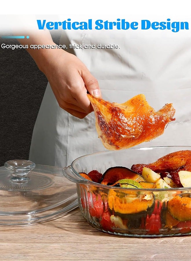 Garlo Glass Casserole Baking Dish, Set of Casseroles With Glass Lids, 2.8L Oval Glass Casserole Dish, Borosilicate Glass, Large Oval Casserole Dish for Oven, Casserole Dish with Lid - Image 3