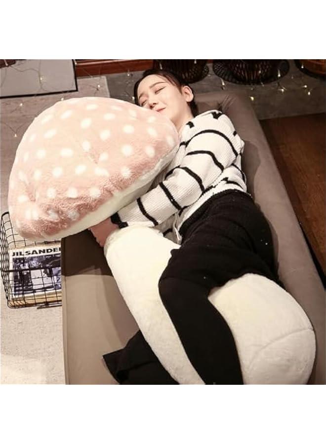 Mushroom Body Pillow, Mushroom Shaped Stuffed Long Pillow, Cute Plush Body Pillowcase Mushroom Decor (Gray, 31.5in)  - Image 3