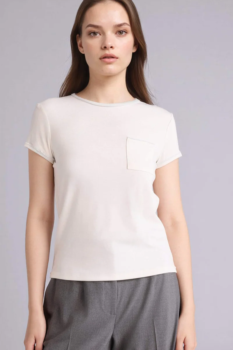 DeFacto Slim Fit Crew Neck Ribana Short Sleeve T-Shirt