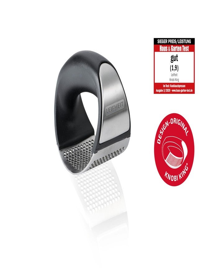 ليفهيت مكبس الثوم لايفهايت جارليك كينج برولاين، أسود/فضي - مفرمة ثوم دقيقة التقطيع، تصميم يمنع سحق الثوم، مقبض مريح، آمن للغسل في غسالة الأطباق، أداة مطبخ لتحضير الثوم بسهولة - Image 4