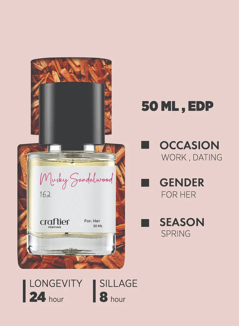 Craftier Perfume Inspired-For Her EDP MUSKY SANDALWOOD - Inspired of-NARCISO R FOR HER EDP, Eau De Parfum for Women - 50ml, Long Lasting Musky Fragrance Upto 24 Hrs, Travel Size Women's Perfume for Women | Best Price UAE