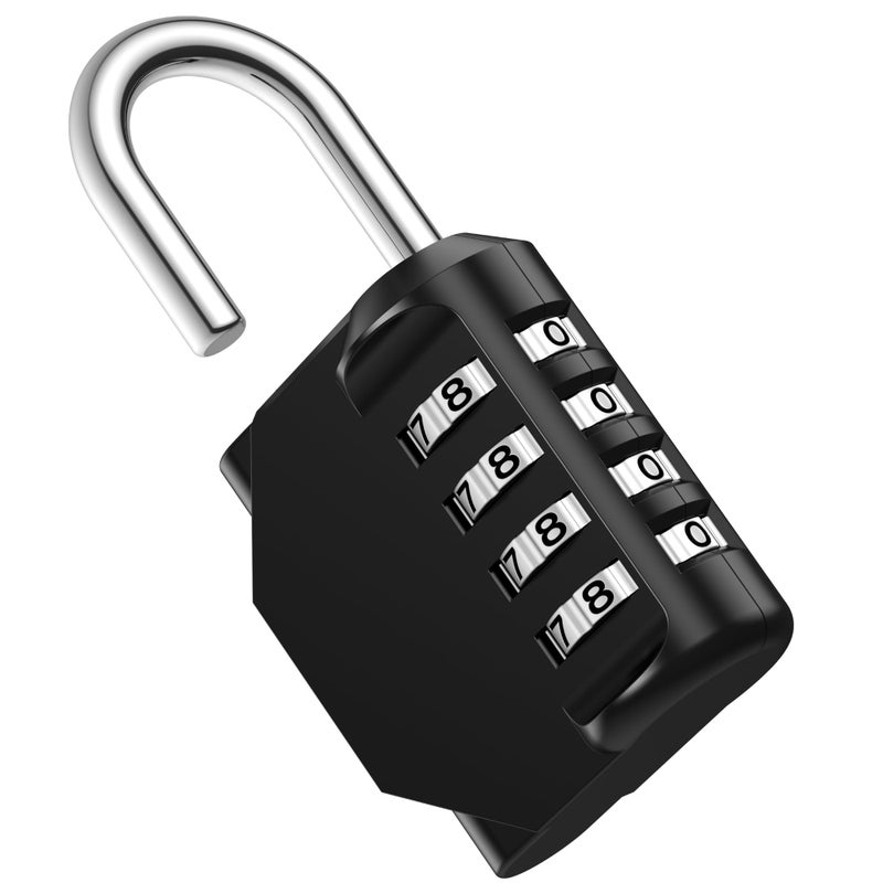 Puroma Combination Lock 4 Digit Waterproof Locker Locks Secure Outdoor Padlock for Gym Lockers Toolboxes Gates Fences Storage Sports Locker Cabinets Black