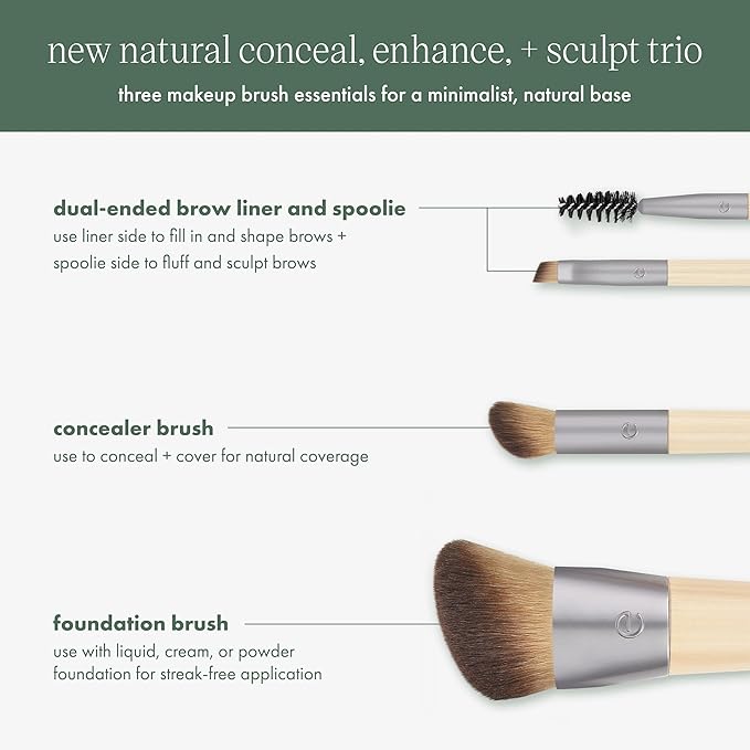 EcoTools 6 Piece Start The Day Beautifully Makeup Brush Set Makeup Brushes For Eyeshadow Blush Concealer Foundation Application EcoFriendly Synthetic Hair Vegan CrueltyFree - Image 4