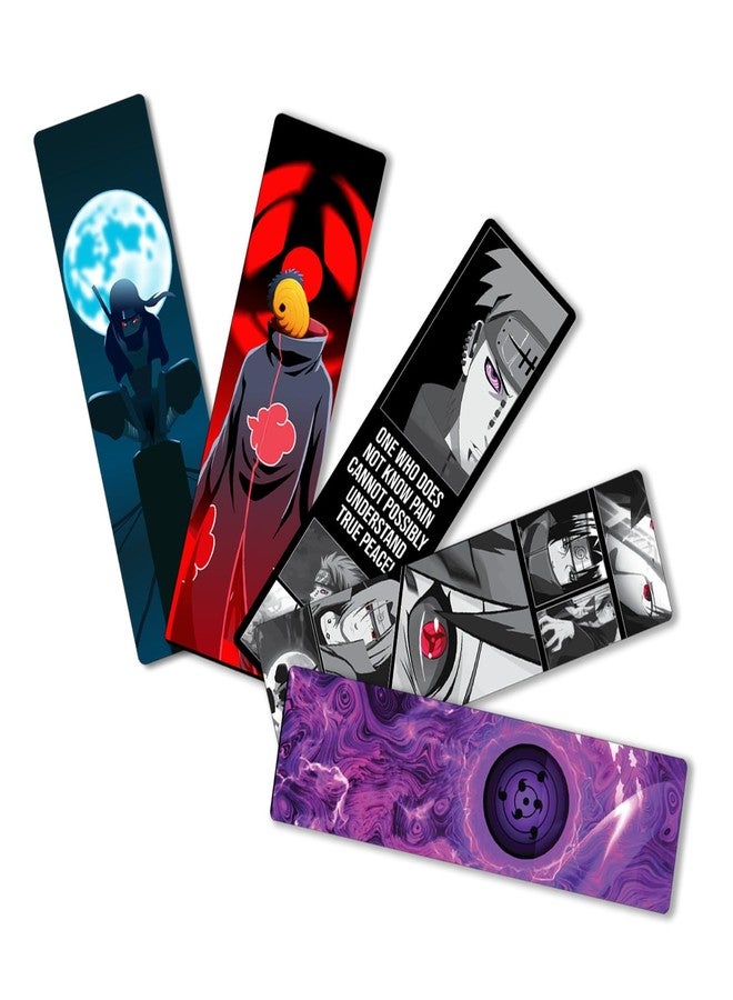 OneOclock Naruto Anime Bookmarks Pack of 5 Decorative Bookmarks - Best Anime Gift for Readers, Book Enthusiast & Friends I Anime Fans I Stationery Items, Pain | Itachi | Obito | RINNEGAN (Naruto) - Image 4