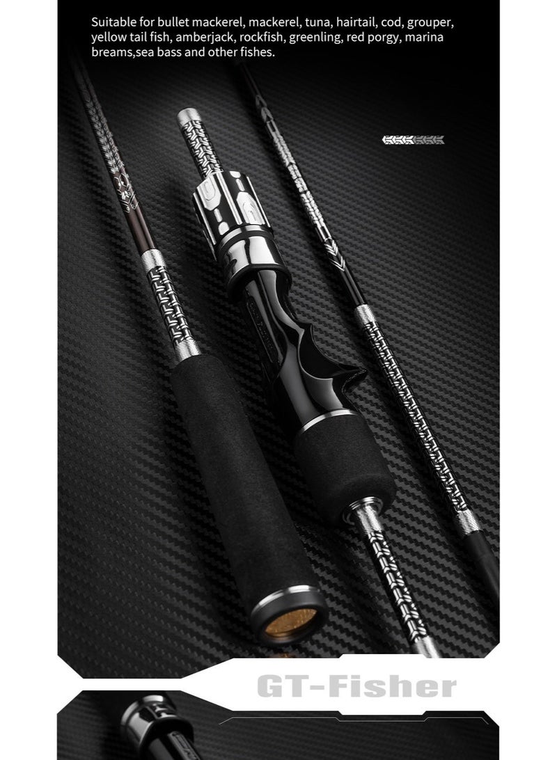 Ecooda Steel Cable Full Solid Slow Pitch Jigging Rod 1.93m, Fuji SiC Guides + 40T Toray Carbon, Premium Saltwater Boat Rod for Abu Dhabi & Fujairah Deep Sea - Image 5