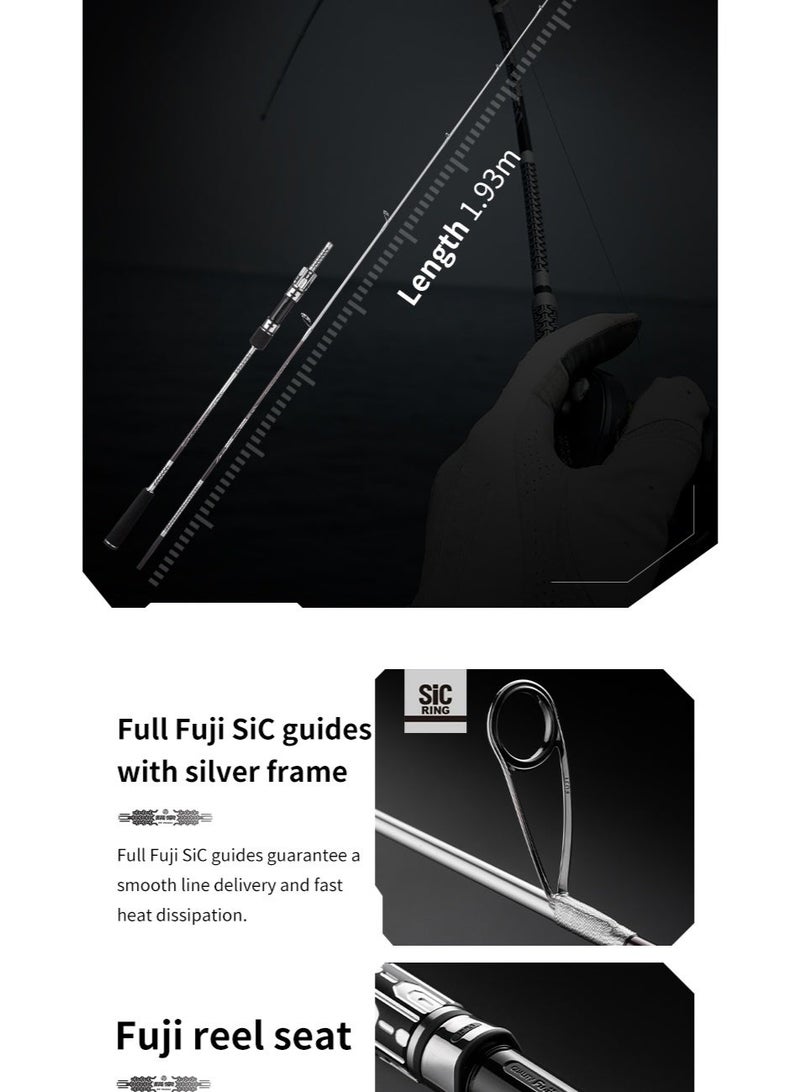 Ecooda Steel Cable Full Solid Slow Pitch Jigging Rod 1.93m, Fuji SiC Guides + 40T Toray Carbon, Premium Saltwater Boat Rod for Abu Dhabi & Fujairah Deep Sea - Image 2