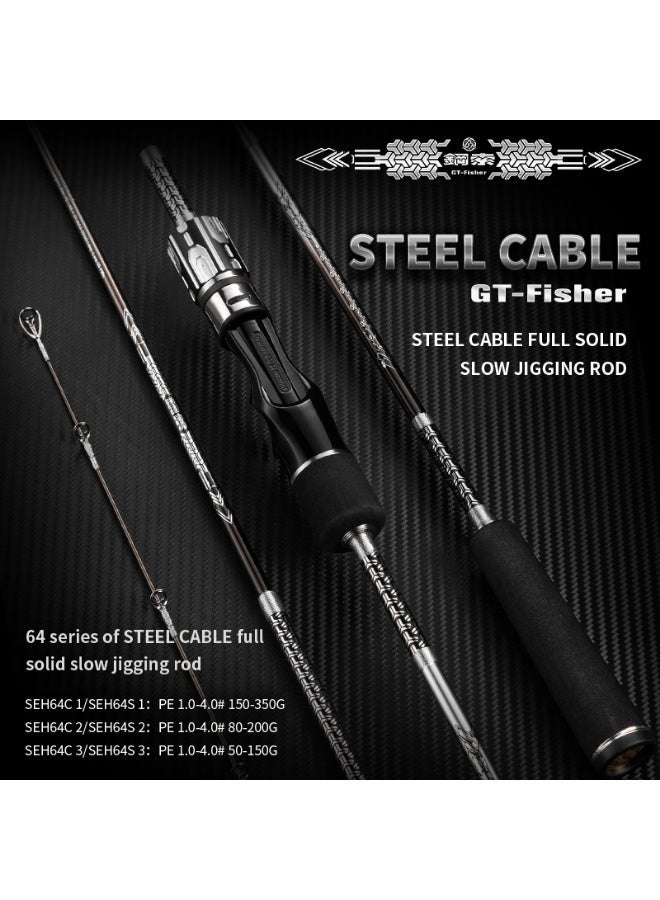 Ecooda Steel Cable Full Solid Slow Pitch Jigging Rod 1.93m, Fuji SiC Guides + 40T Toray Carbon, Premium Saltwater Boat Rod for Abu Dhabi & Fujairah Deep Sea - Image 1