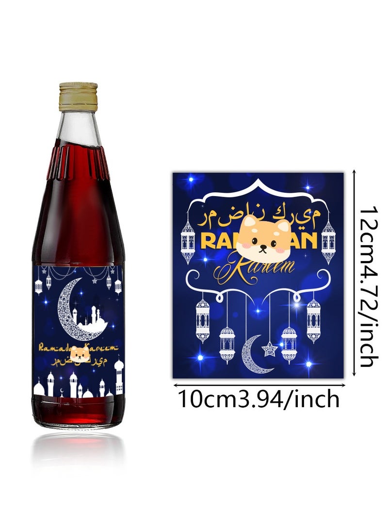 48pcs per set moon party festival water bottle decoration creative stickers Eid Mubarak Ramadan festival bottle stickers labels party decoration supplies - Image 2