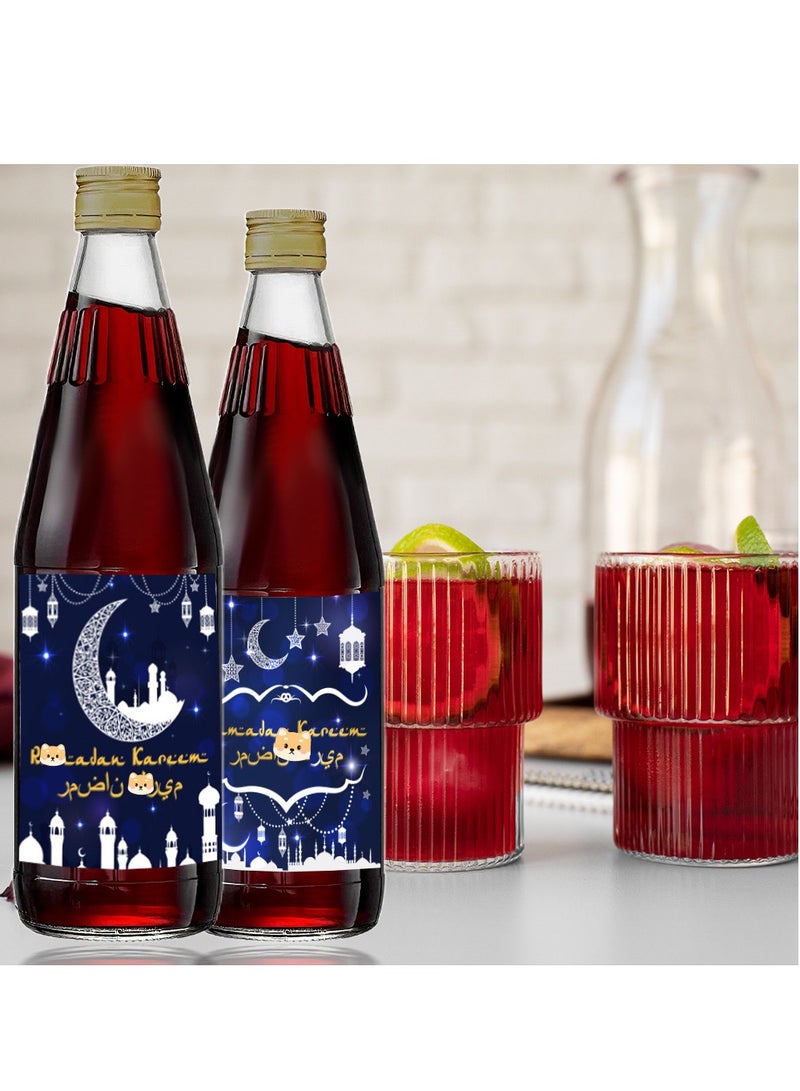 48pcs per set moon party festival water bottle decoration creative stickers Eid Mubarak Ramadan festival bottle stickers labels party decoration supplies - Image 3