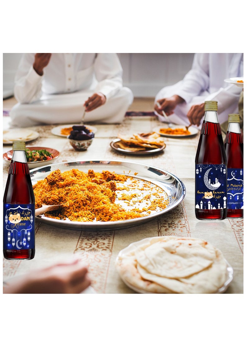 48pcs per set moon party festival water bottle decoration creative stickers Eid Mubarak Ramadan festival bottle stickers labels party decoration supplies - Image 4