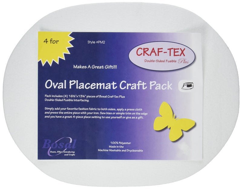 Bosal Oval Placemat Craft Pack, 6 1/2" x 13 1/4", 4 Pack - Image 1