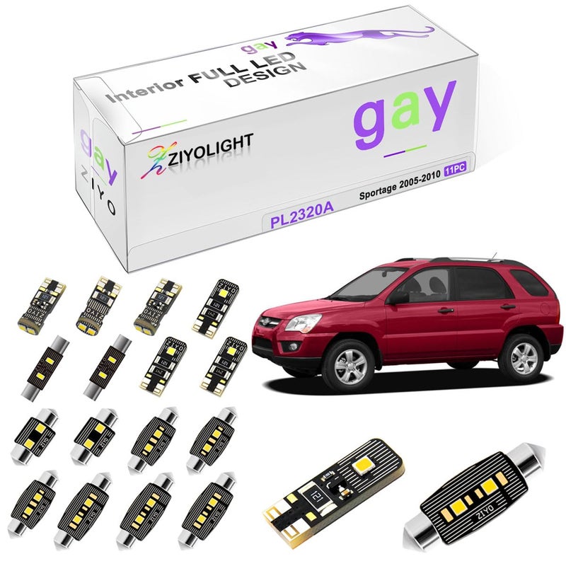 ZIYOLIGHT LED Interior Light kit for Kia Sportage 20052010 Dome Light Bulbs Replacement Package 6000K Xenon White LED Lights Accessories License Plate Lights Upgrade 11 Bulbs - Image 3