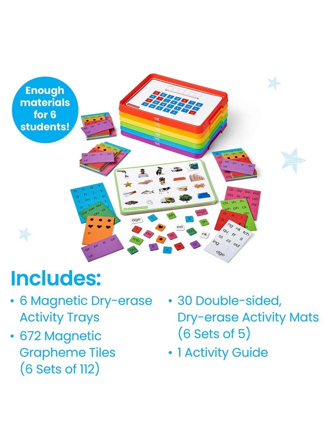 hand2mind hand2mind Advancing Phonics Word Work Small Group Set, Magnetic Letter Tiles, Magnetic Letter Trays, Kindergarten Phonics Manipulatives, Phonemic Awareness, Science of Reading Classroom Materials  - Image 2