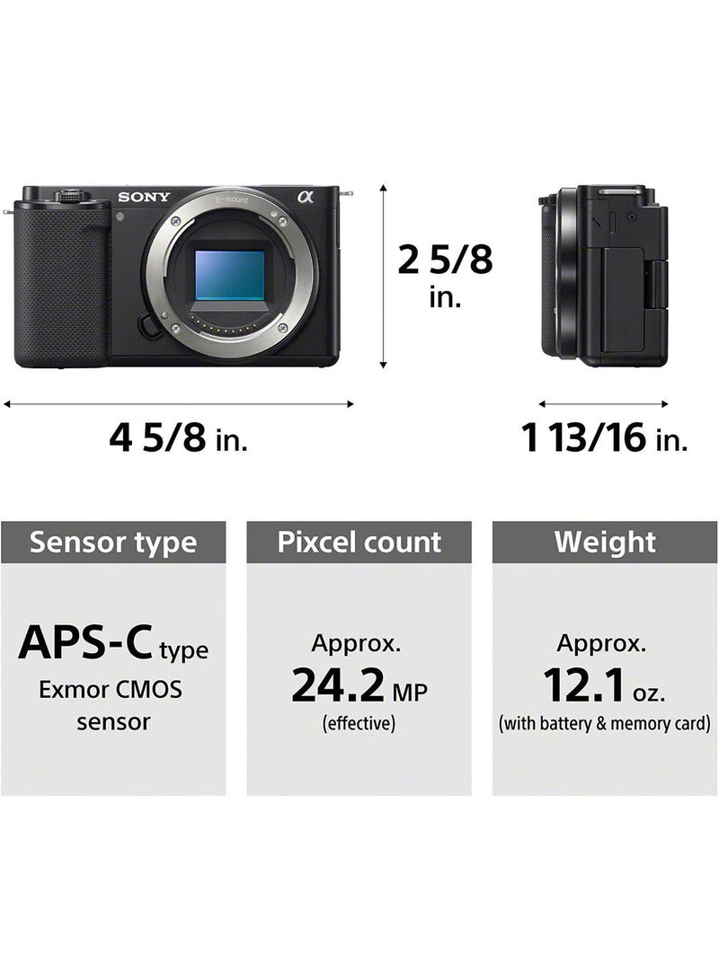 Sony Alpha ZV-E10L Interchangeable Lens Vlog Digital Camera with 16-50 mm Lens and Free Wireless Grip with remote control and tripod feature, 24.2MP, Black - Image 4
