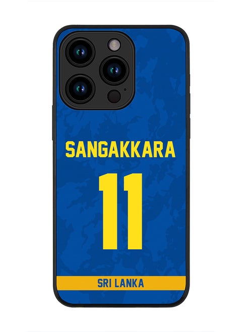 Cover for iPhone 15 Pro Case , Rugged Black Slim fit Soft Flexible Thin Protective Phone Cases - Player Name - Kumar Sangakkara, Jersey Number- 11