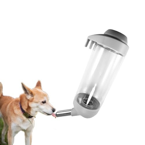 DEEUCHIS Dog Crate Water Bottle Dispenser - No Drip Dog Kennel Water Dispenser & Cage Bottle - Easy-to-Use Water Bottle for Cat Crate - Perfect for Keeping Your Pet Hydrated (Grey)-350ML - Image 1