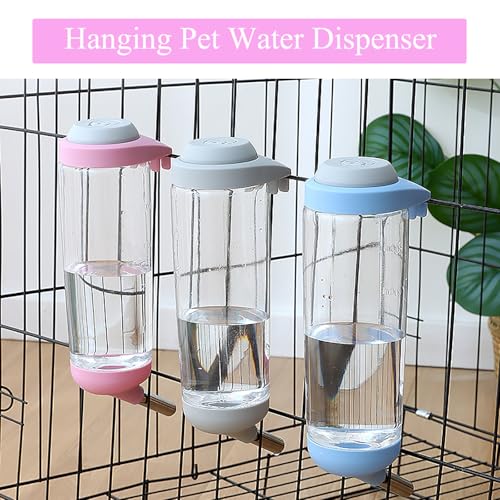 DEEUCHIS Dog Crate Water Bottle Dispenser - No Drip Dog Kennel Water Dispenser & Cage Bottle - Easy-to-Use Water Bottle for Cat Crate - Perfect for Keeping Your Pet Hydrated (Grey)-350ML - Image 5