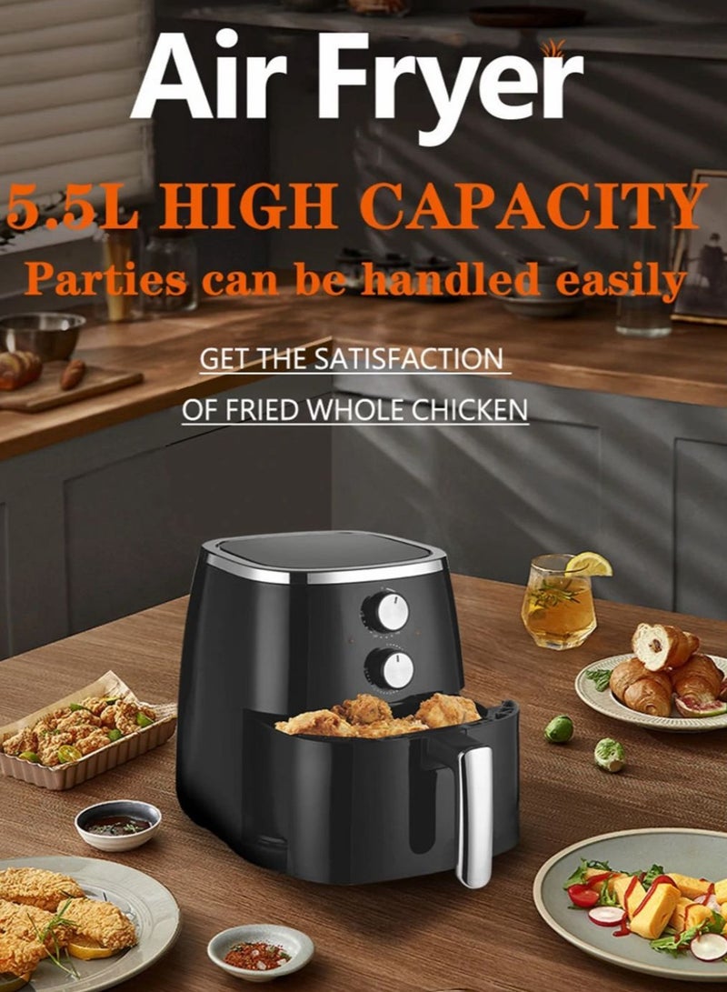 5.5L Air Fryer Electric Heating Tube and Hot Air Convection Free Fryer for Household Use Essential Air Fryer oil free healthy food - Image 1
