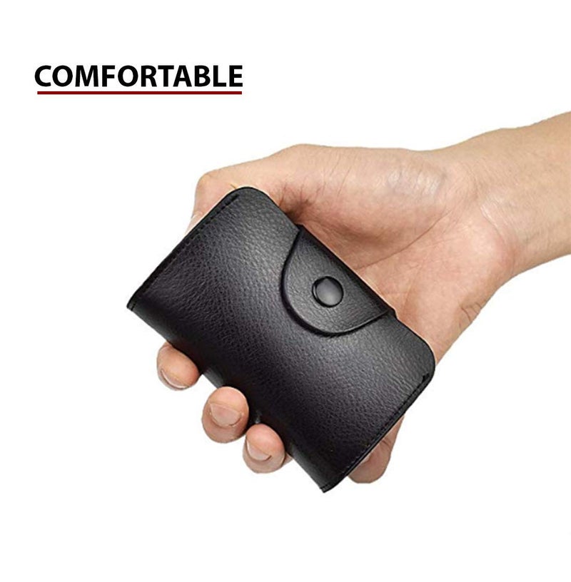 Stealodeal Black Leather RFID Blocking Wallet 15 Slot Card Holder for Men & Women - Image 2