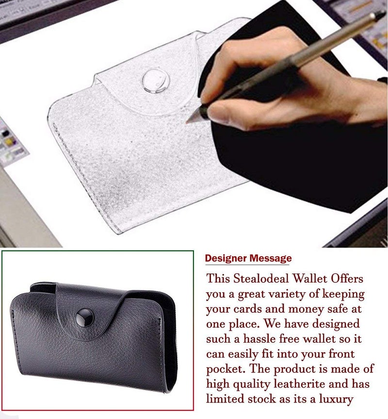 Stealodeal Black Leather RFID Blocking Wallet 15 Slot Card Holder for Men & Women - Image 5